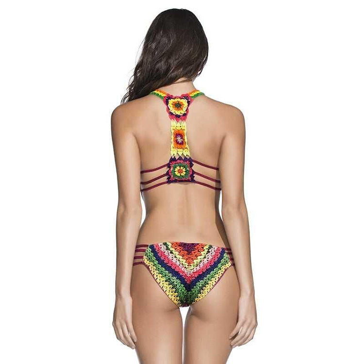 Rainbow Rope Print Bikini - Fashionpara
