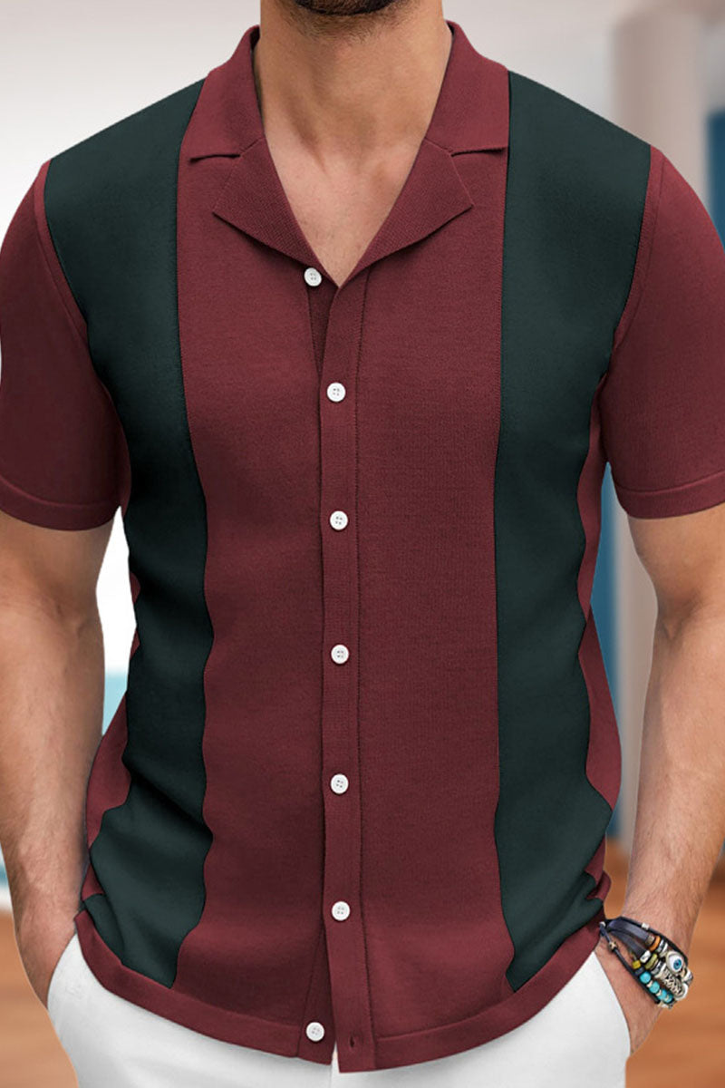 Uniqshe Men's Casual Short Sleeve Hawaiian Polo Cardigan