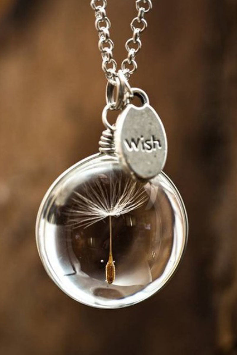 Dandelion Time Gemstone Crystal Necklace - Fashionpara