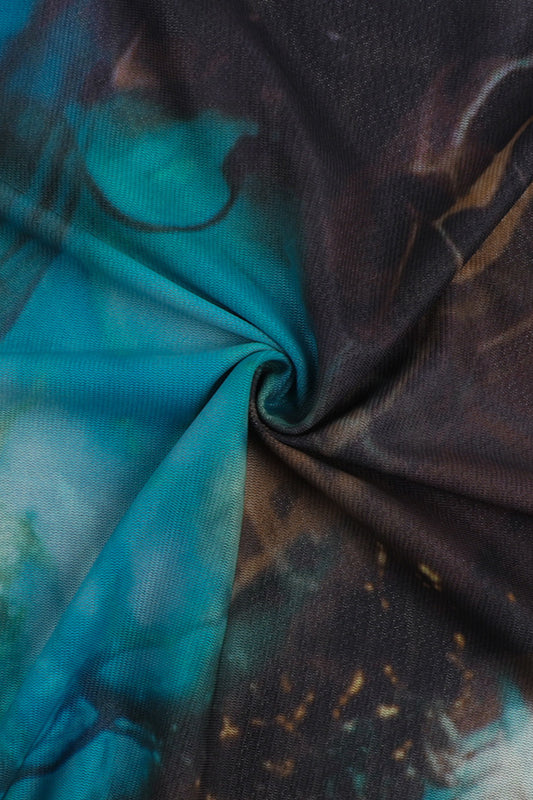 Beach Style Printed Cutout Bodycon Maxi Dress - Fashionpara