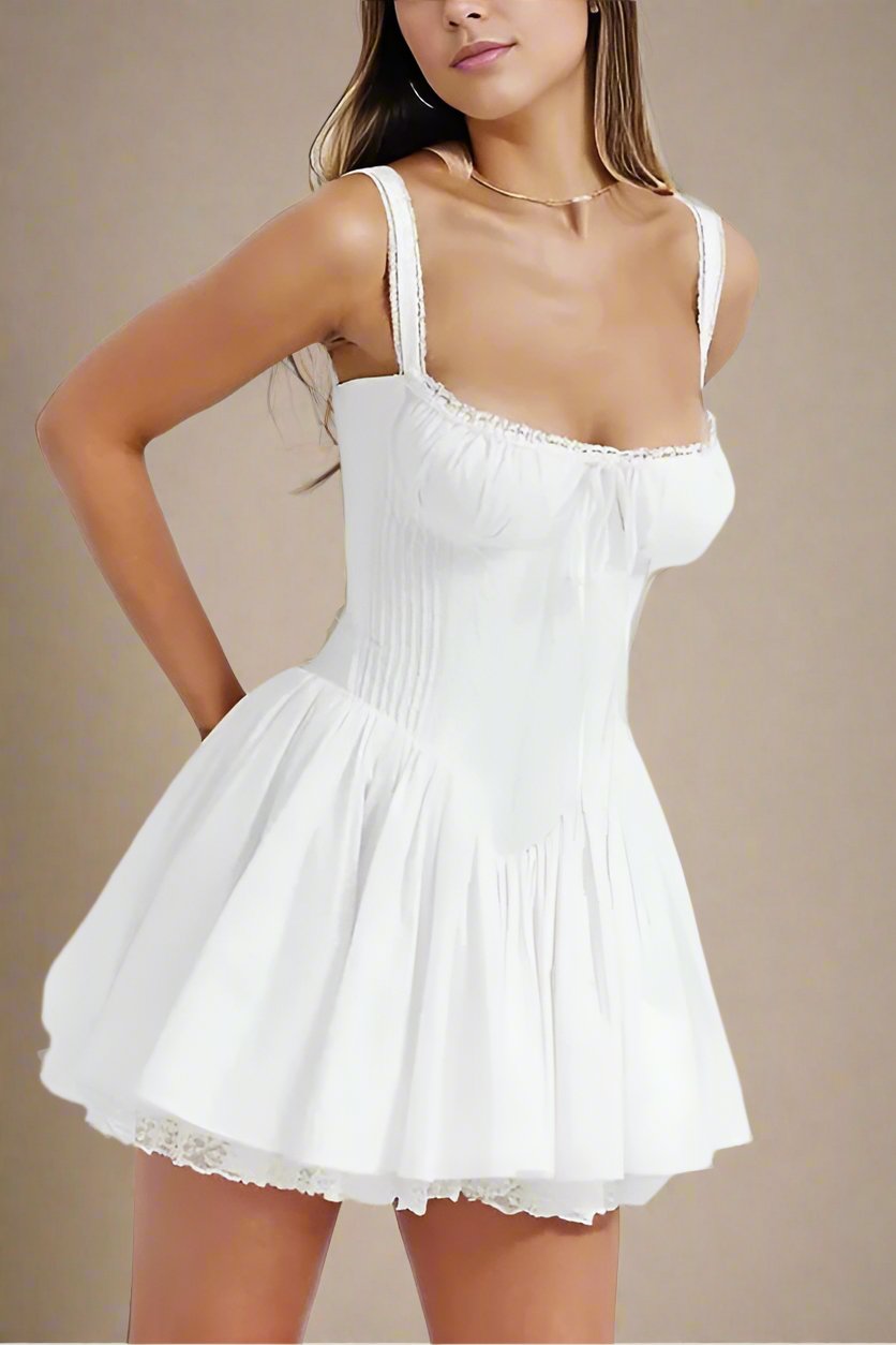 Belle Bodycon Mini Dress - Pearl White - Fashionpara