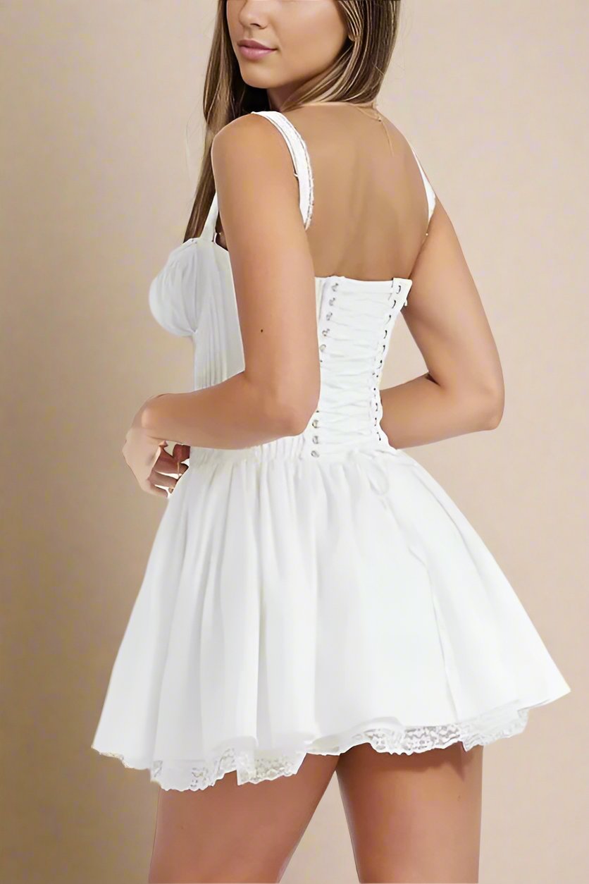 Belle Bodycon Mini Dress - Pearl White - Fashionpara