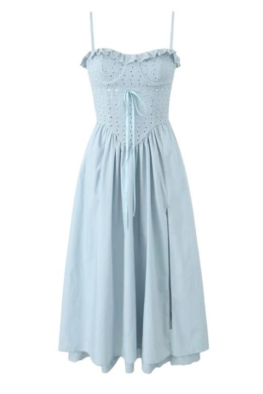 Betty Bodycon Day Midi Dress - Baby Blue - Fashionpara
