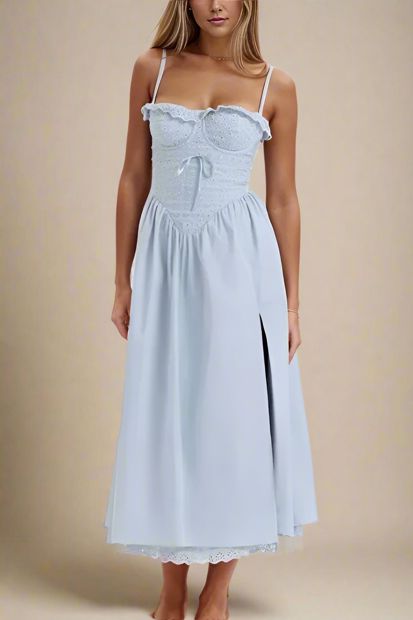 Betty Bodycon Day Midi Dress - Baby Blue - Fashionpara
