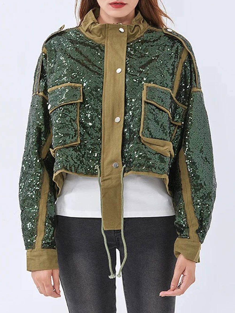 Sequined Casual Jacket - Fashionpara