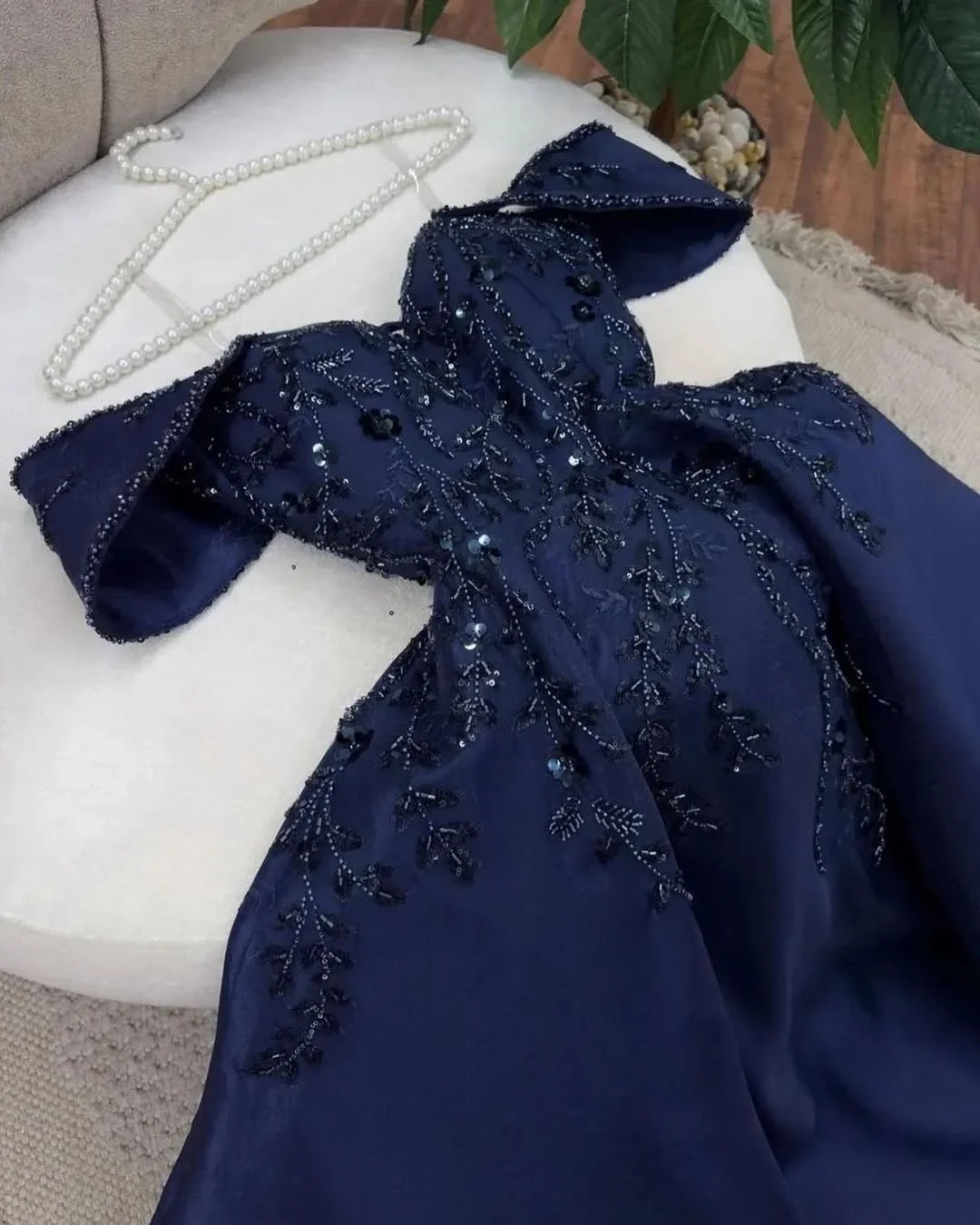 Elegant Off-The-Shoulder Sequins Evening Dress ZT0393