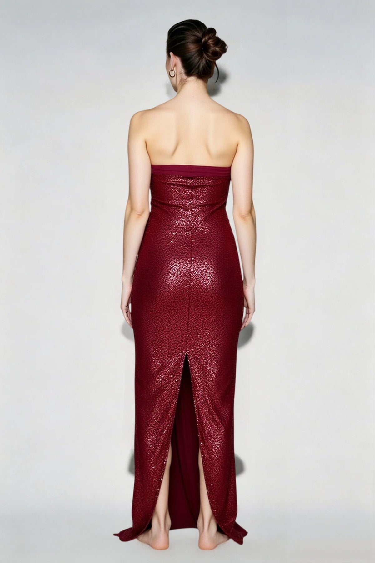 Sequin Strapless Column Maxi Gown 6