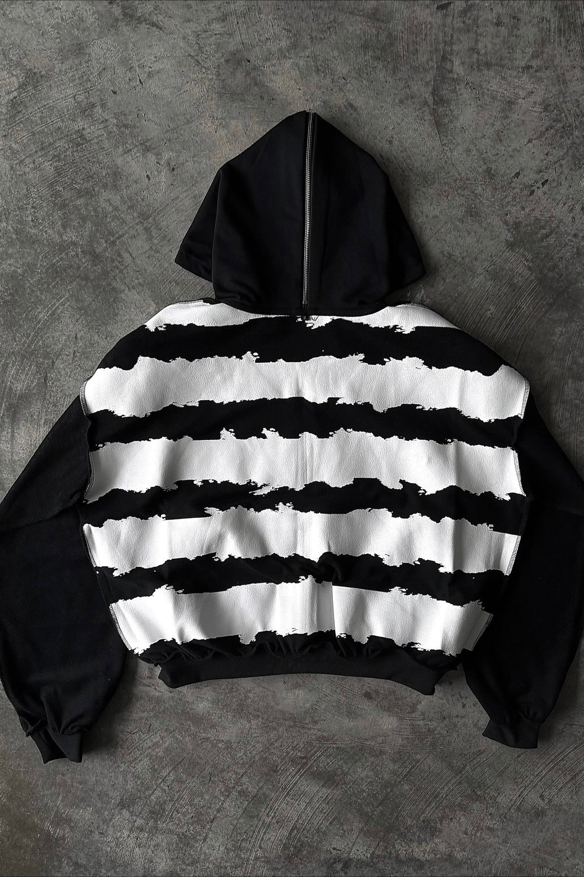 Monochrome Graphic Zip Hoodie 7