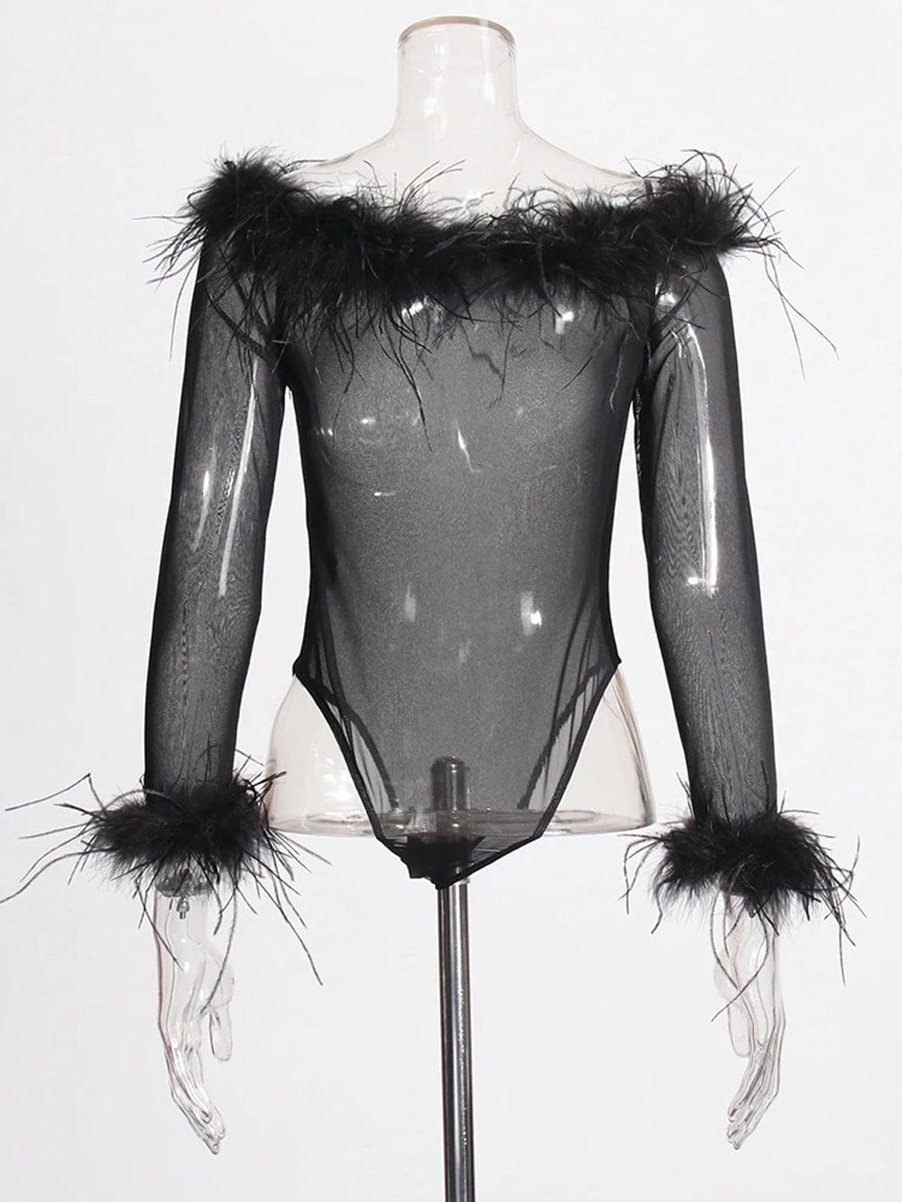 Feather Bodysuit - Fashionpara
