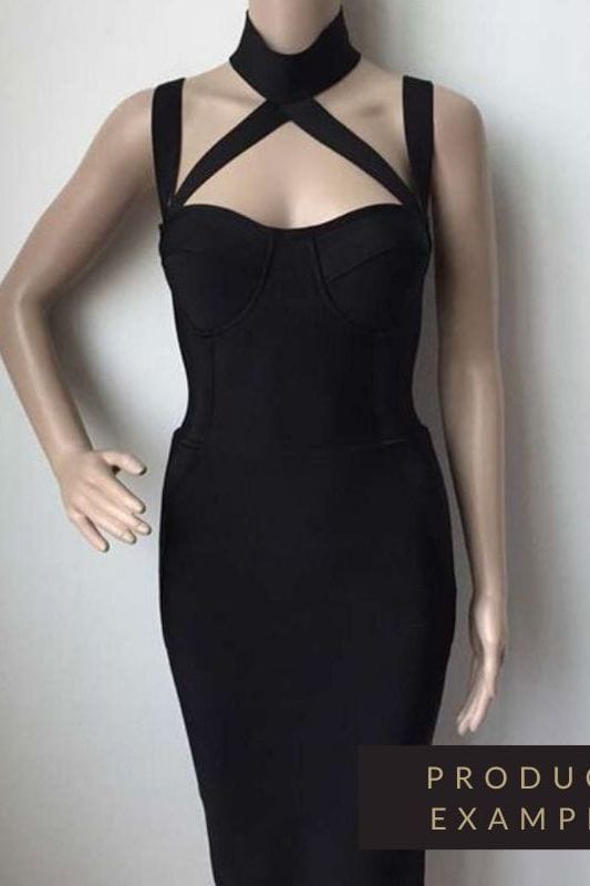 Bianca Bodycon Dress - Classic Black - Fashionpara