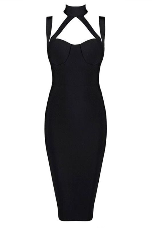 Bianca Bodycon Dress - Classic Black - Fashionpara