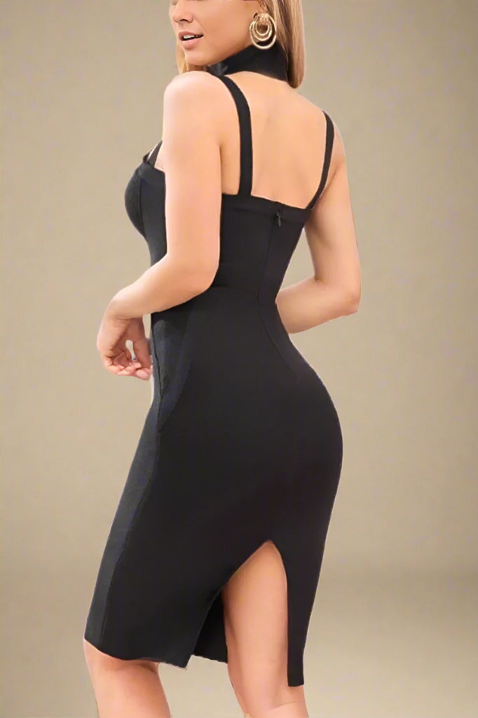 Bianca Bodycon Dress - Classic Black - Fashionpara