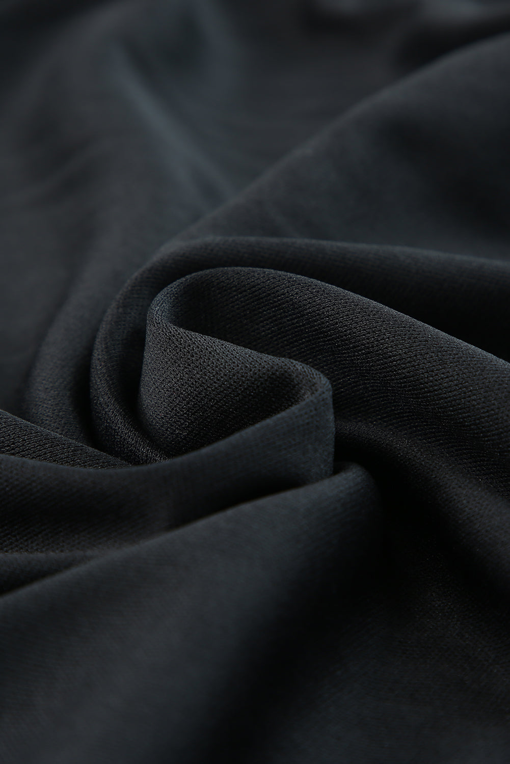 Black Luster Sequin Half Sleeves Draped Open Front Top Fashionpara