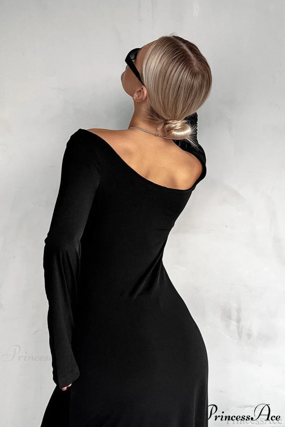 Black Sleek Knit Bodycon Maxi Dress