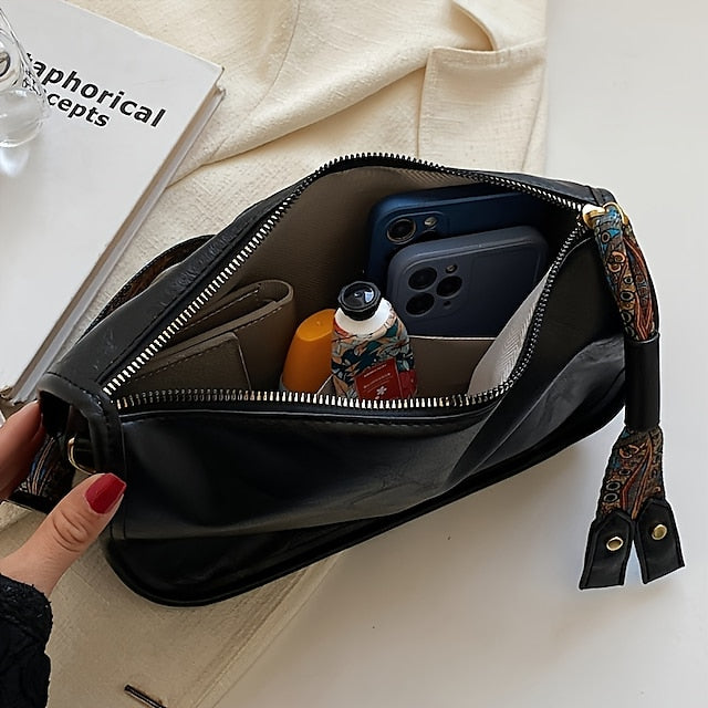 with Leather Strap PU Vintage Handbag Bohemian