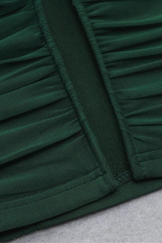 Chance Bodycon Wrap Midi Dress - Emerald Green - Fashionpara