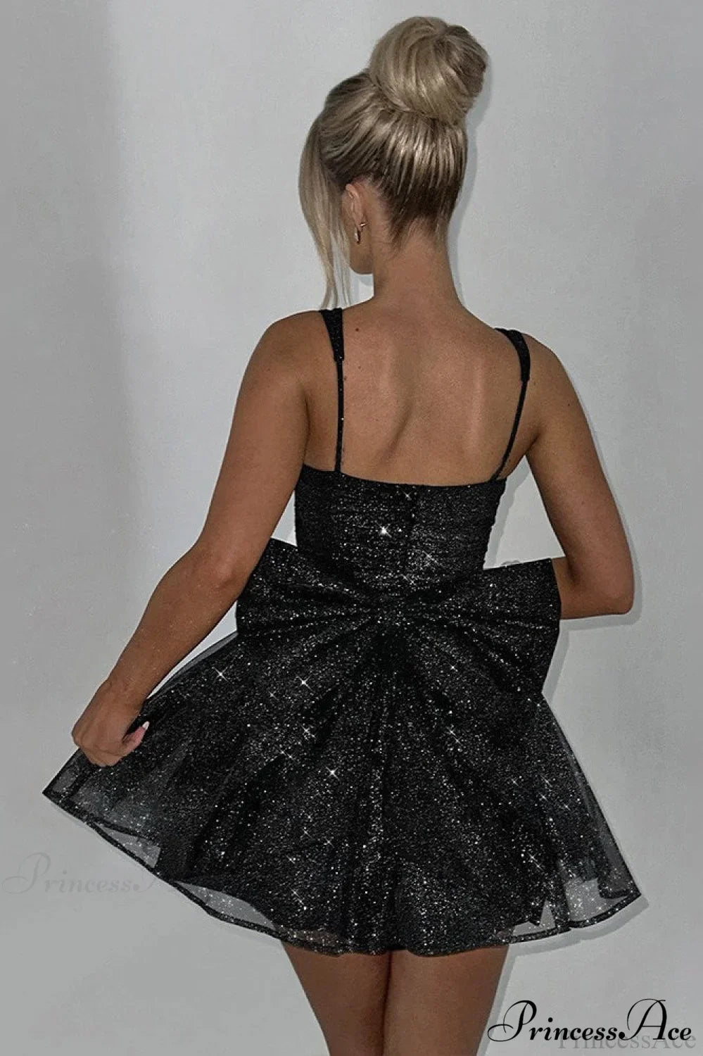 Bodycon Sequined Strapless Bow Party Dress - Fashionpara