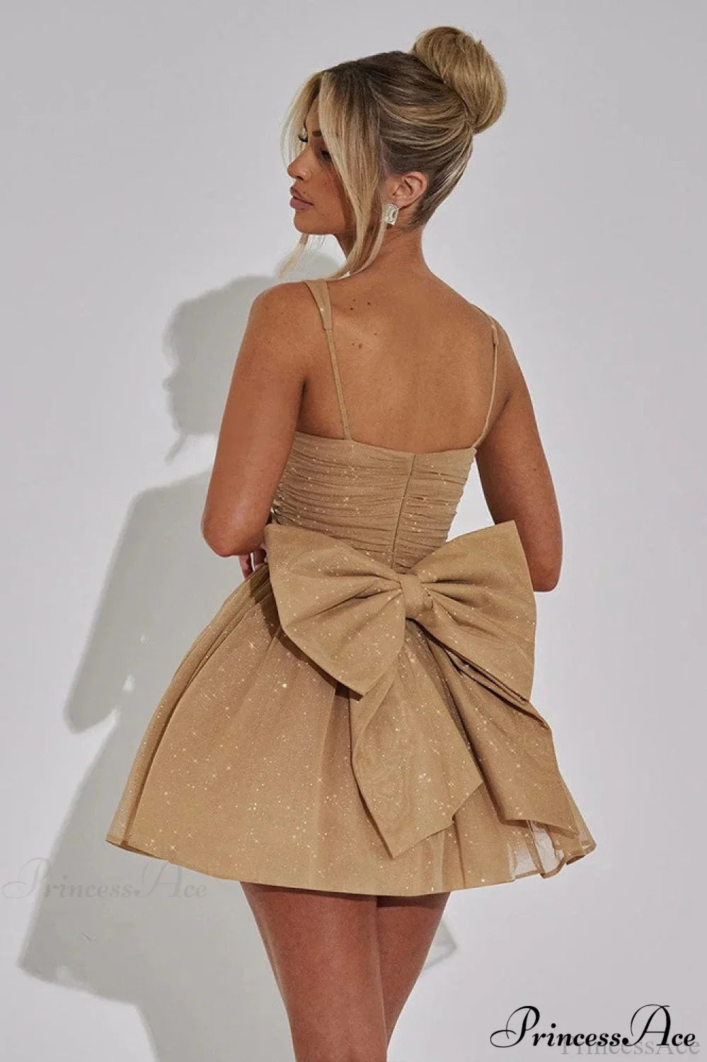 Bodycon Sequined Strapless Bow Party Dress - Fashionpara