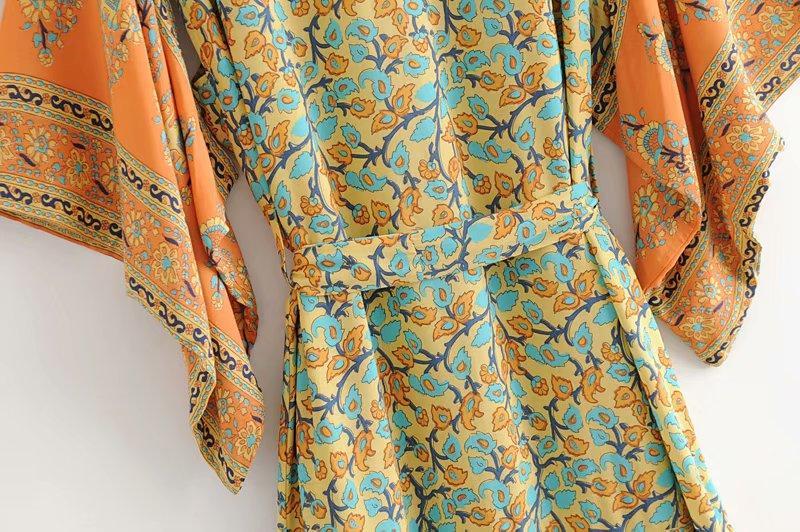 Bohemian Floral Kimono Dress 11