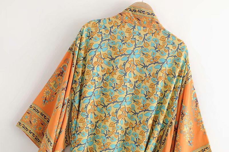 Bohemian Floral Kimono Dress 12