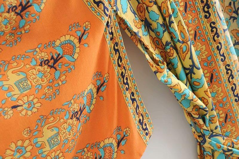 Bohemian Floral Kimono Dress 14