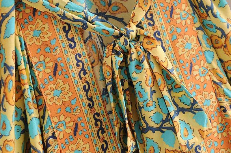 Bohemian Floral Kimono Dress 16