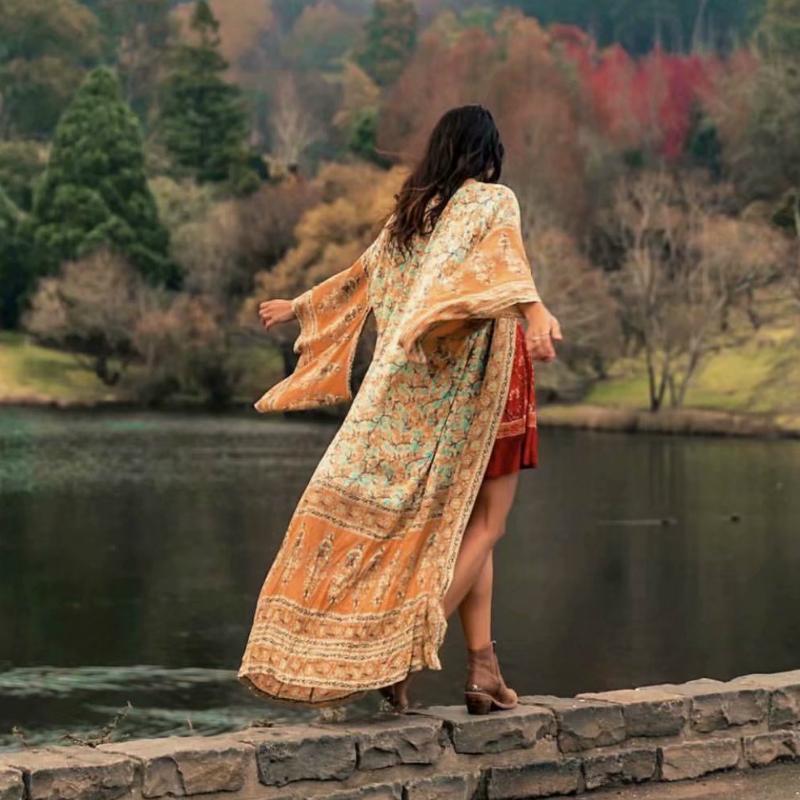 Bohemian Floral Kimono Dress 4