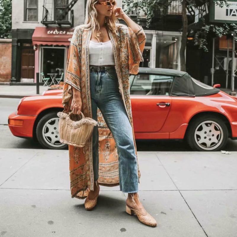 Bohemian Floral Kimono Dress 5