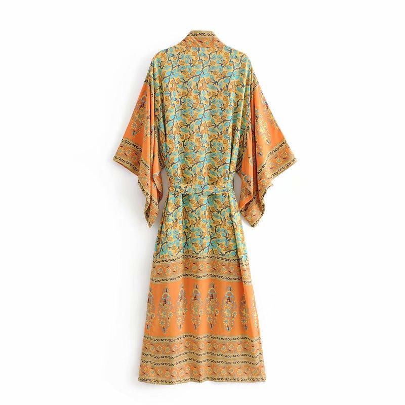 Bohemian Floral Kimono Dress 7