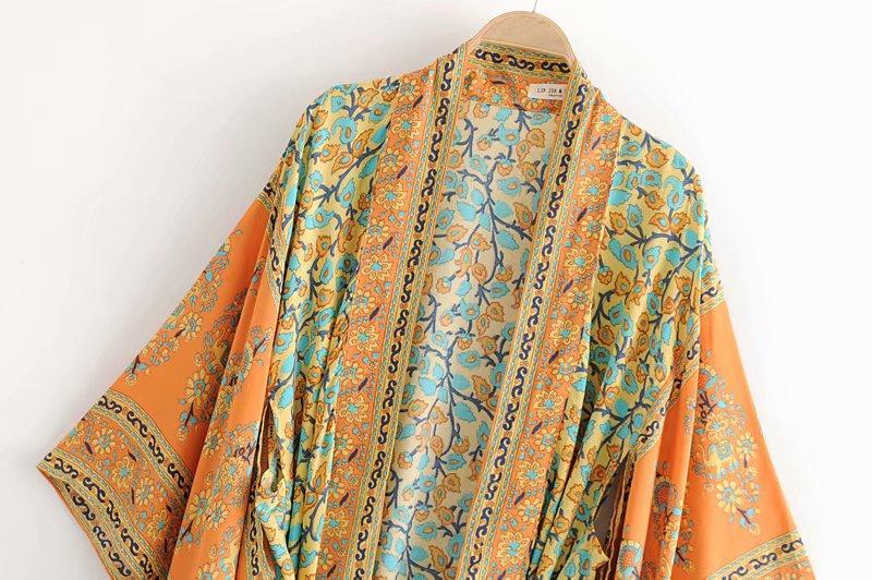 Bohemian Floral Kimono Dress 8