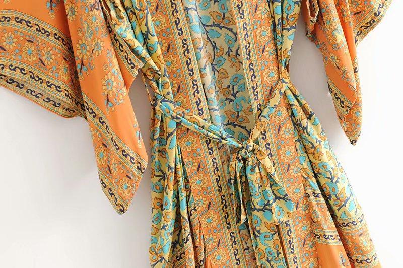 Bohemian Floral Kimono Dress 9