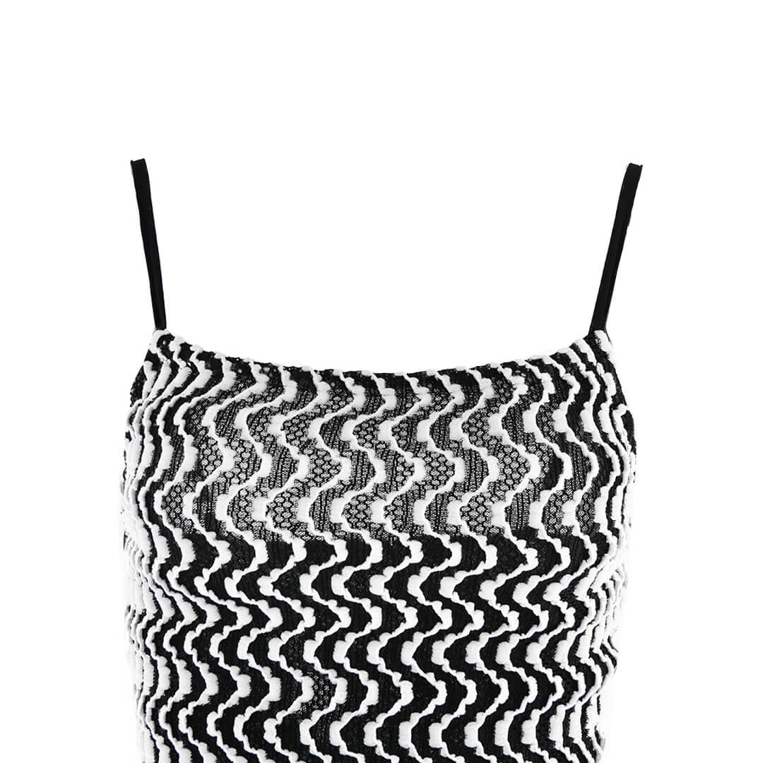 Chevron Knit Spaghetti Strap Bodycon Maxi Dress 4