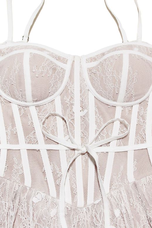 Brandi Bodycon Mini Dress - Cream - Fashionpara