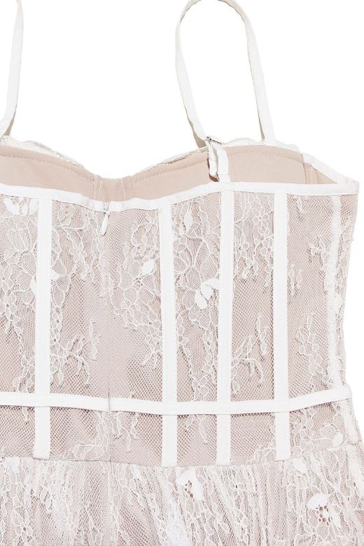 Brandi Bodycon Mini Dress - Cream - Fashionpara