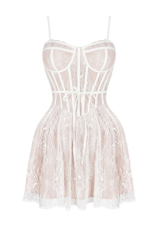 Brandi Bodycon Mini Dress - Cream - Fashionpara