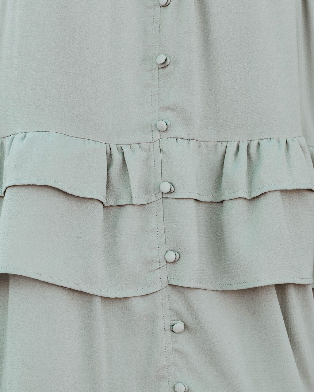 Spaghetti Strap Button-Front Tiered Ruffle Midi Dress