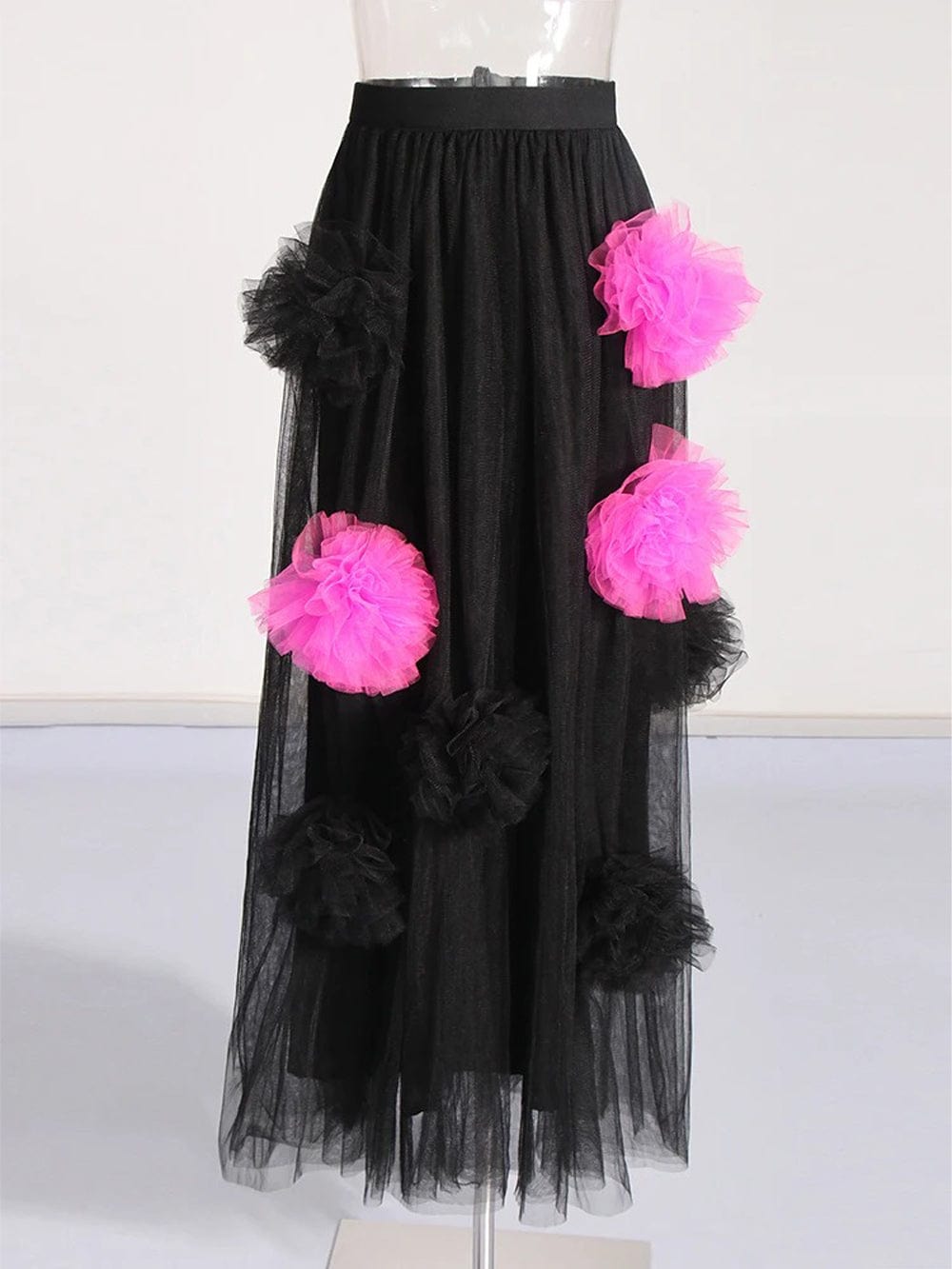 Appliques Mesh Skirt - Fashionpara