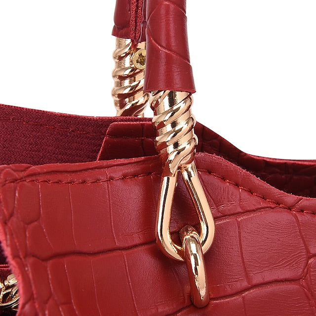 Set Leather Purse Going Bag PU Pcs Office 3 out