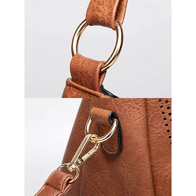 Set Leather Bag Hobo with Matching Wallet Faux