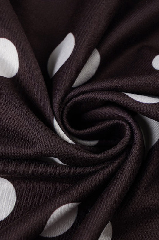 Polka Dot U-Neck Ruffled Bodycon Maxi Dress