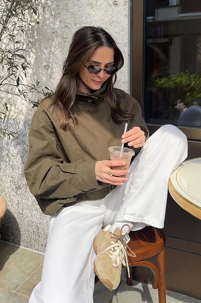 Buckle Belted Bomber Jacket