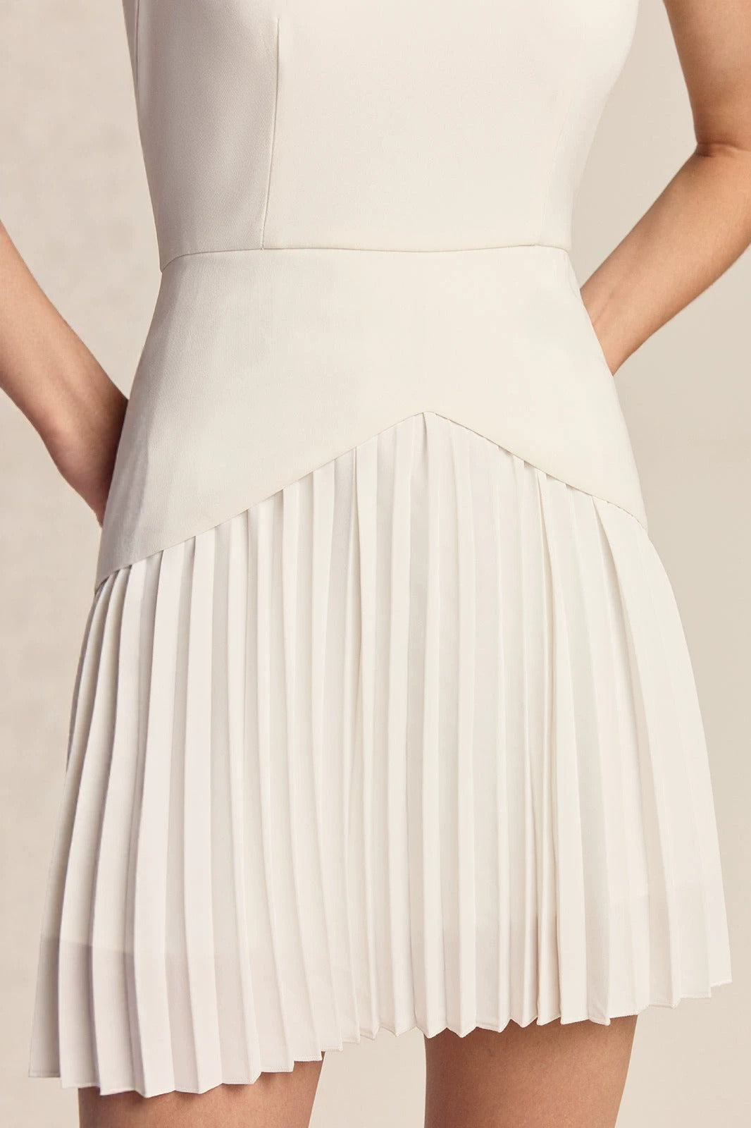 Pleated Skirt Sleeveless Fit and Flare Mini Dress 4