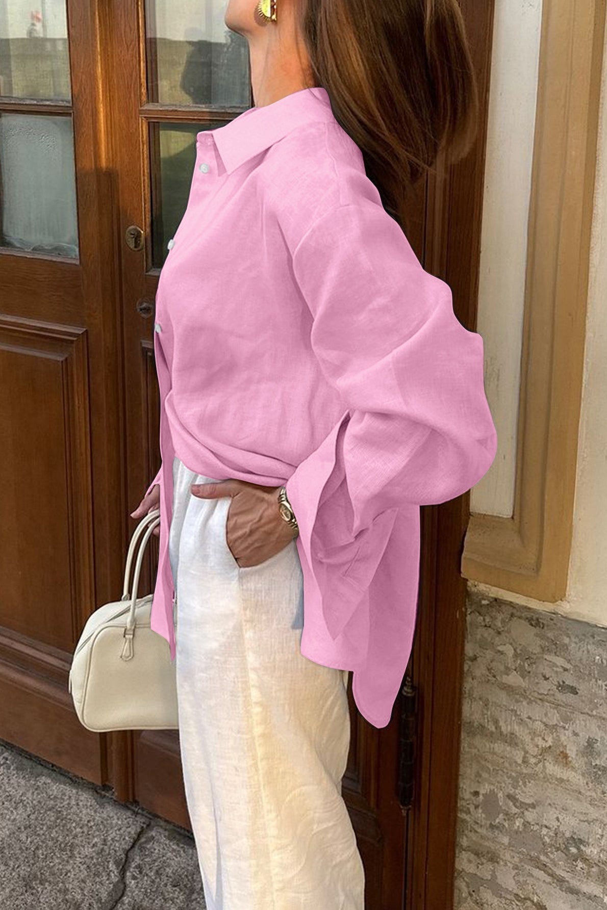 Button Down Long Sleeve Top
