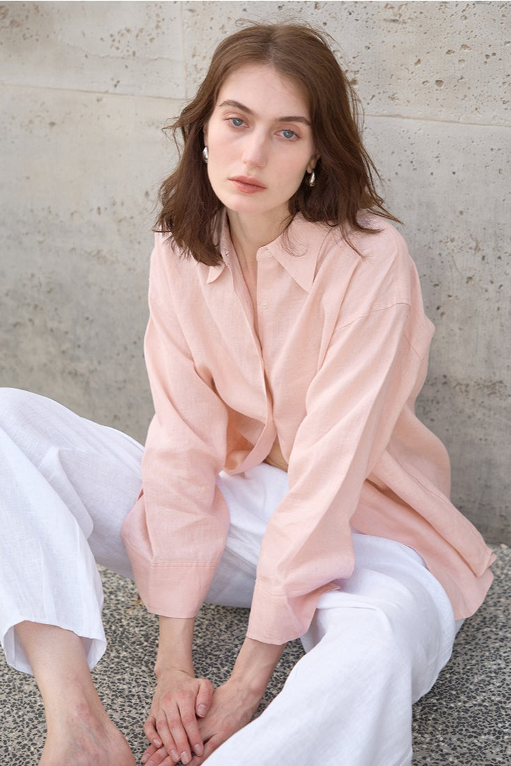 Sophisticated Relaxed Linen Blouse