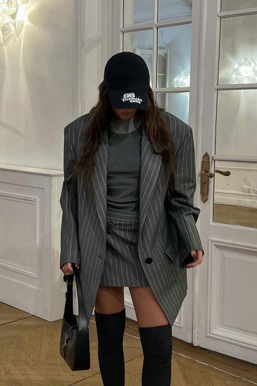 Trendy Striped Blazer Coat for Sophisticated Style and Comfort