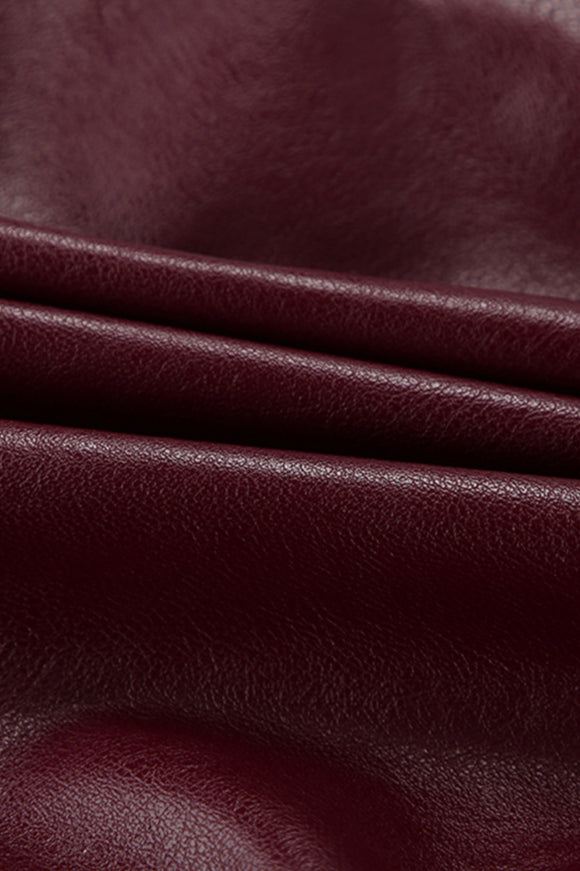 Burgundy Vintage Biker Coat with Timeless Style and Quality