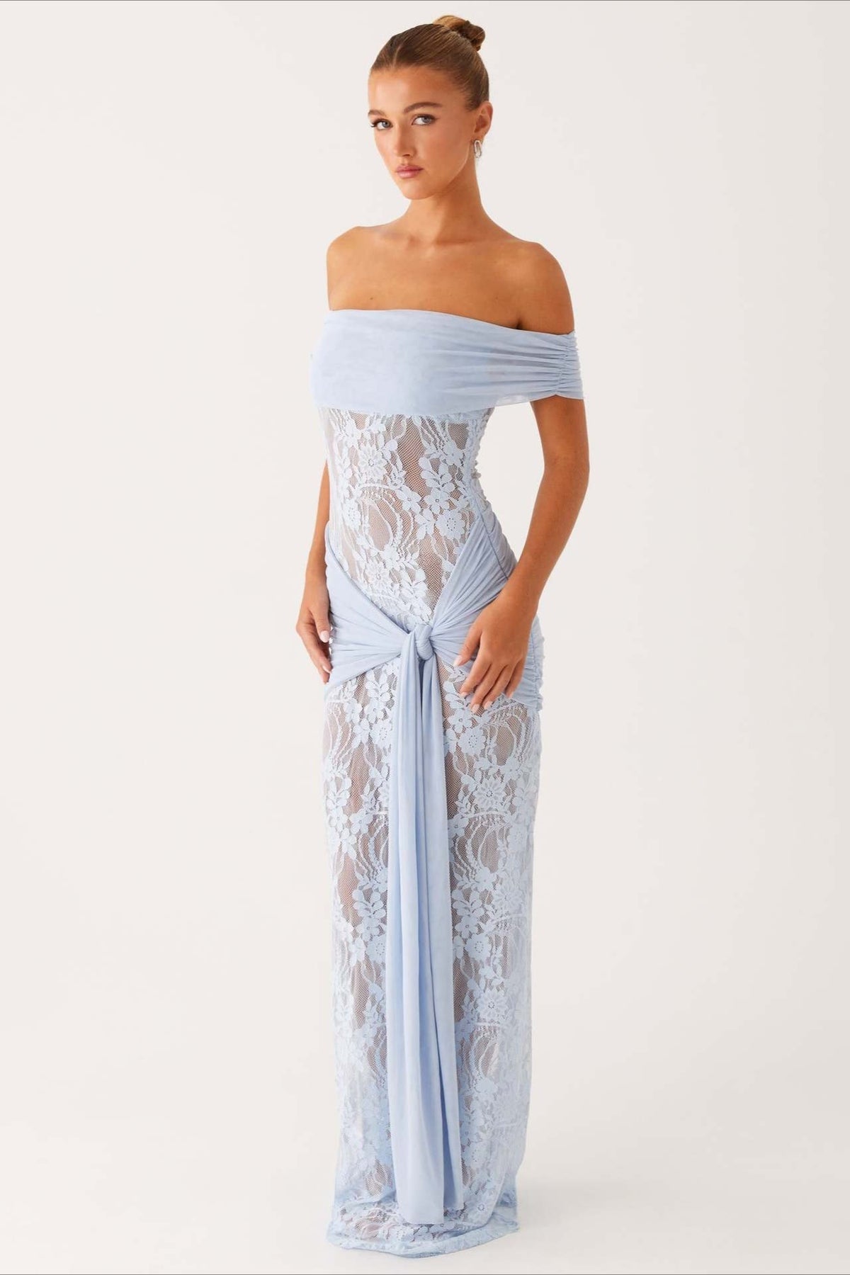 Lace Sheer Mesh Bodycon Dress