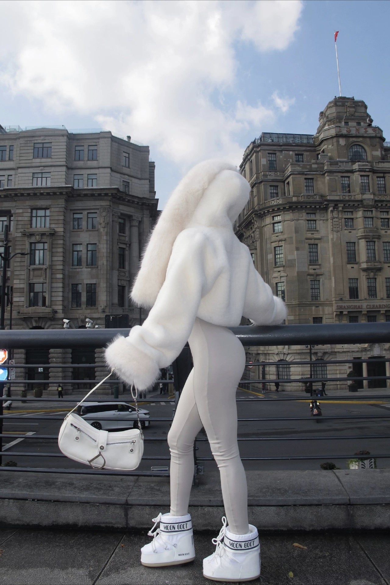 Solid Color Plush Warm Short Hooded Coat