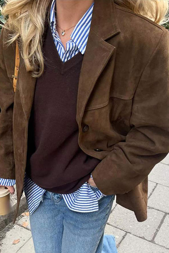 Belted Suede Longline Coat for Sophisticated Style and Comfort