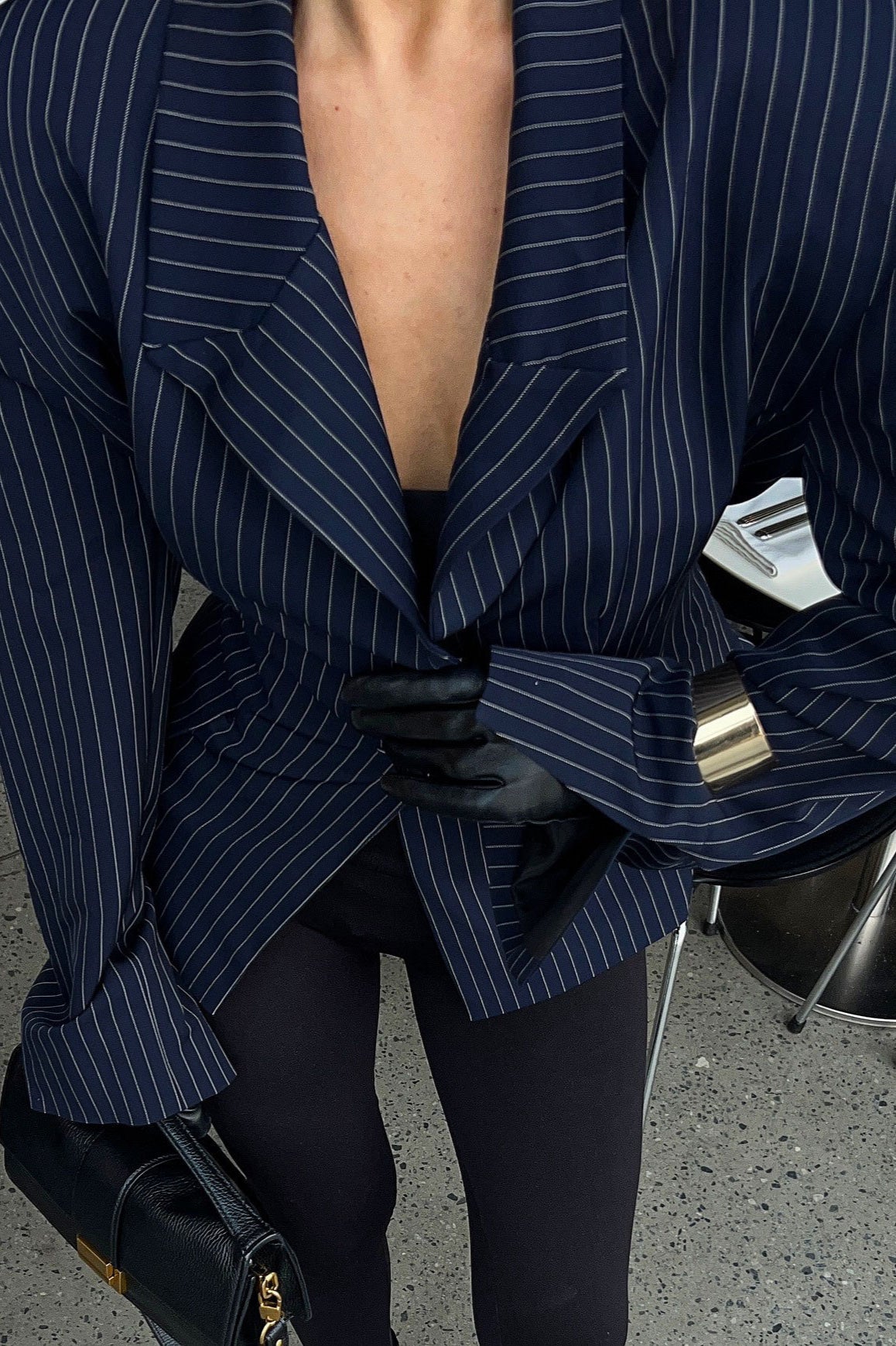 Tailored Striped Blazer Coat for Sophisticated Style